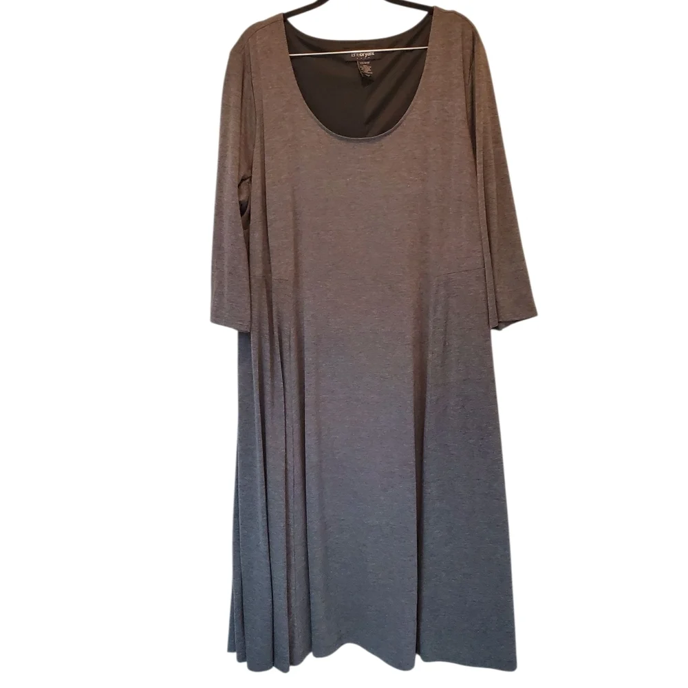 🌼Lane Bryant Solid Gray Dress Size 26/28 - Picture 1 of 5